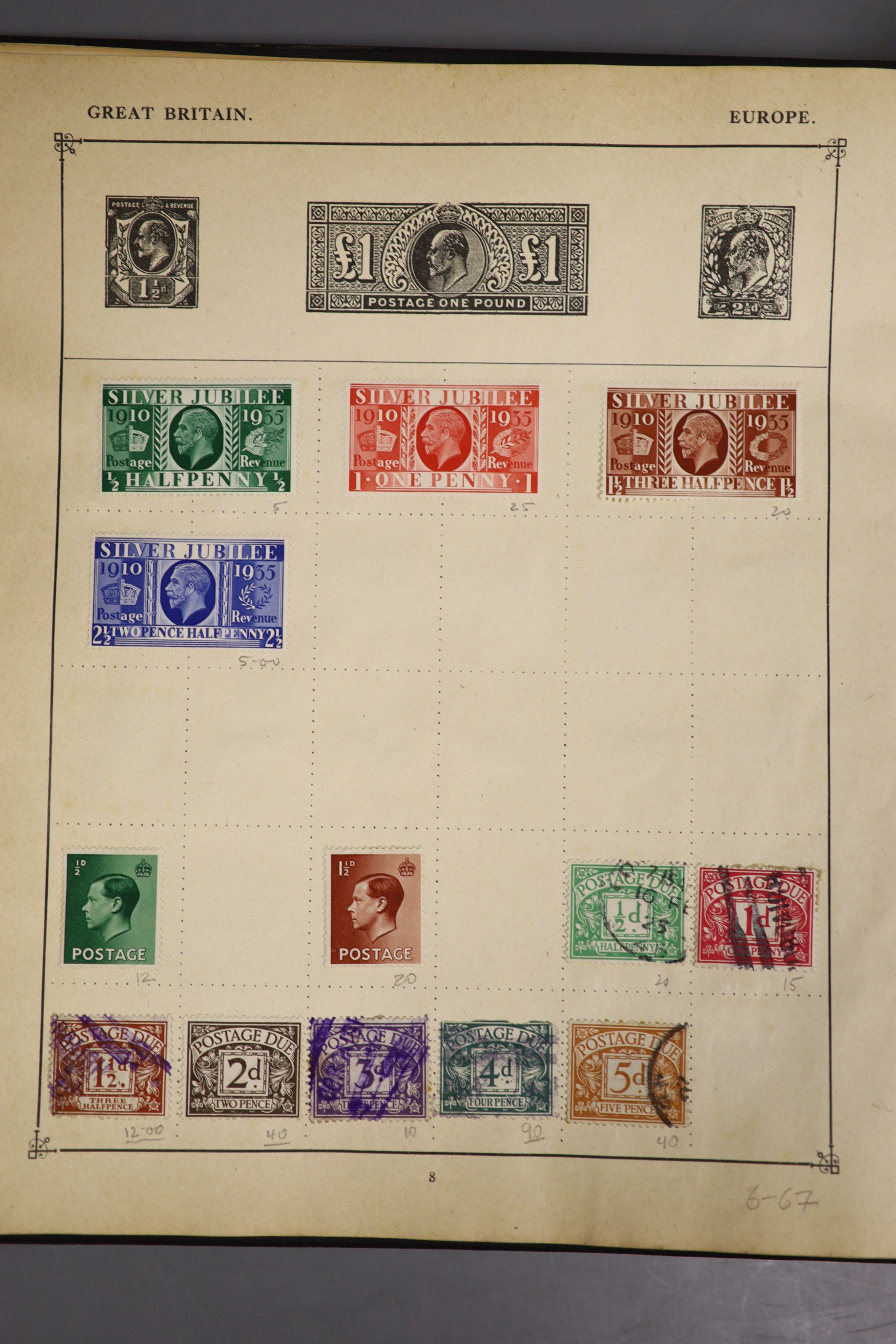 A Strand album of world stamps, 19th/20th century, started in 1931 including some unused stamps